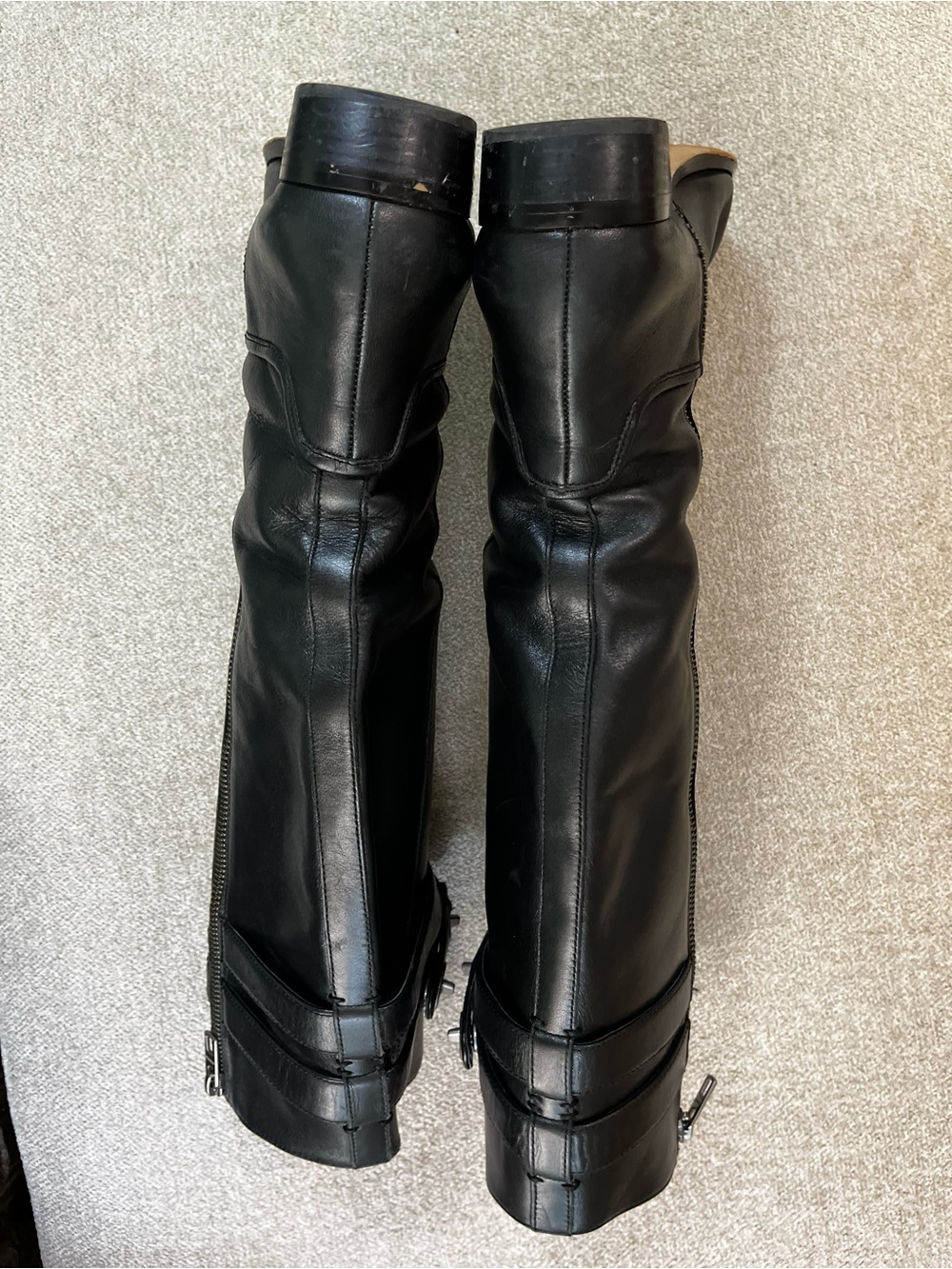 Women's Coach Linette 7 Black Leather Knee-High Riding Boots - Picture 11 of 13